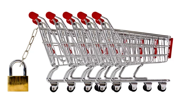 Shopping carts secured — Stock Photo, Image