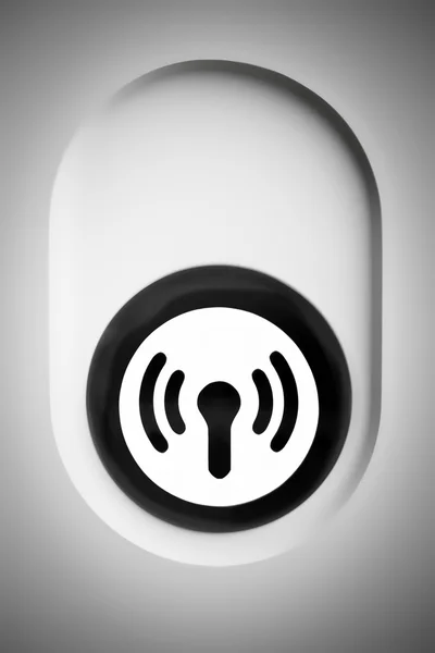 Simbol tombol wifi hitam dalam reses oval — Stok Foto