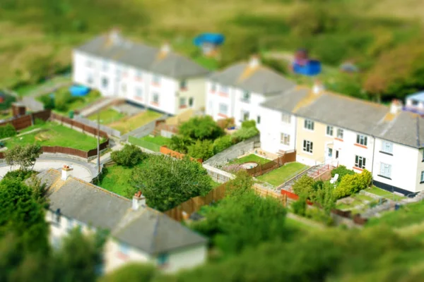 Toy town view of houses — Stock Photo, Image