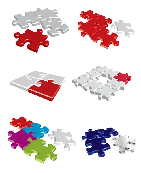 Concepte de puzzle vectorial colorate — Vector de stoc