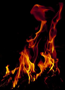 Red fire flames of a fireplace clipart