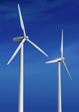 White wind turbines ll clipart