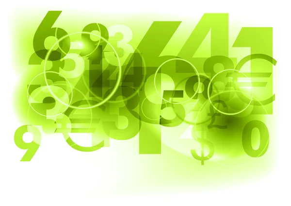 녹색 숫자 — 스톡 벡터