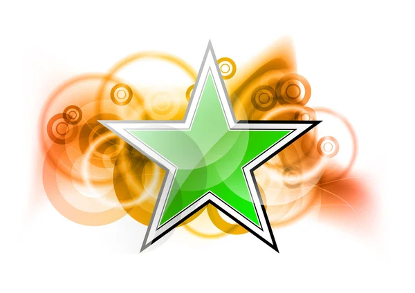 Зелёная звезда — стоковый вектор