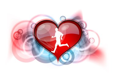 Heart runner clipart