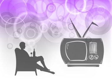 Tv watching clipart