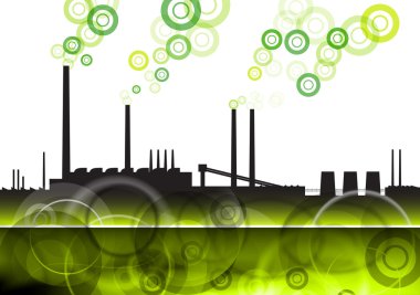 Green factory clipart