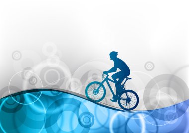 Blue biker clipart