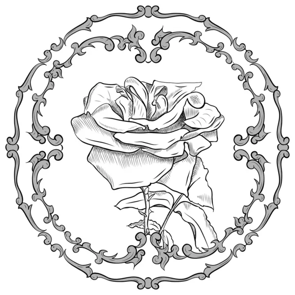 Marco barroco flor — Archivo Imágenes Vectoriales