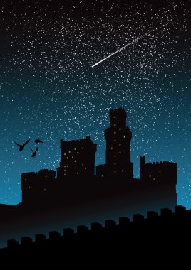 Night castle clipart