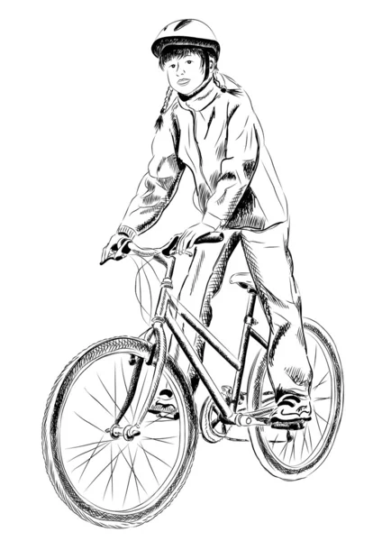 Vélo fille — Image vectorielle