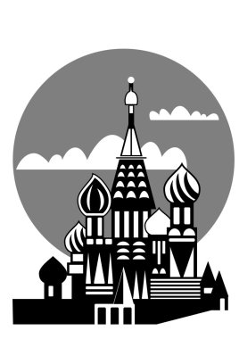 Moskova - Rusya Ortodoks Kilisesi - vektör
