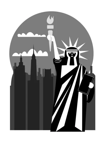 Nueva York - Estatua de la Libertad — Vector de stock