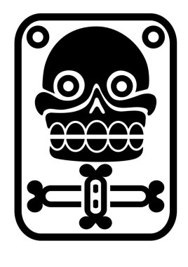 Aztec stamp with skull - vector clipart