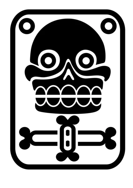 stock vector Aztec stamp with skull - vector