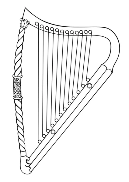Irlandzkiej harfy - wektor — Wektor stockowy