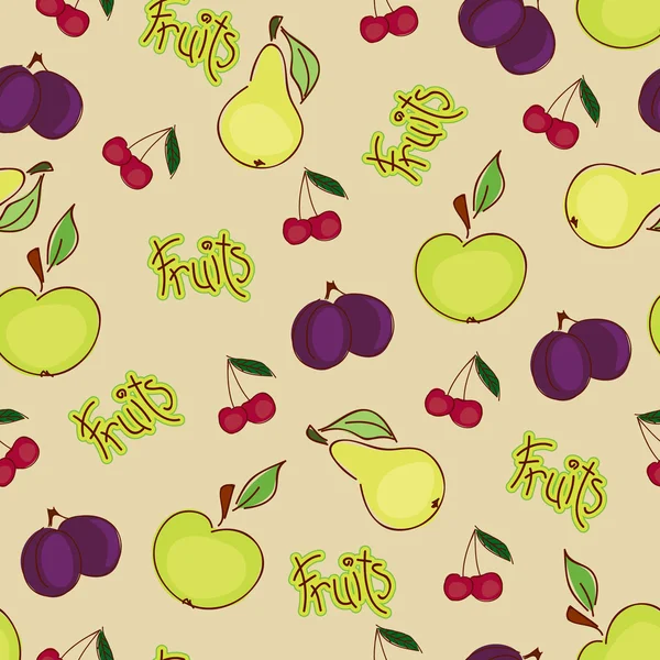 Fond d'écran fruits sans couture — Image vectorielle