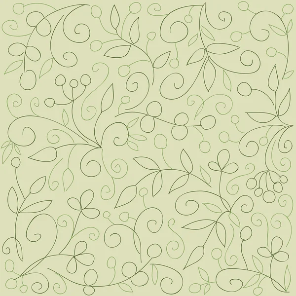Floral main dessinée papier peint sans couture — Image vectorielle