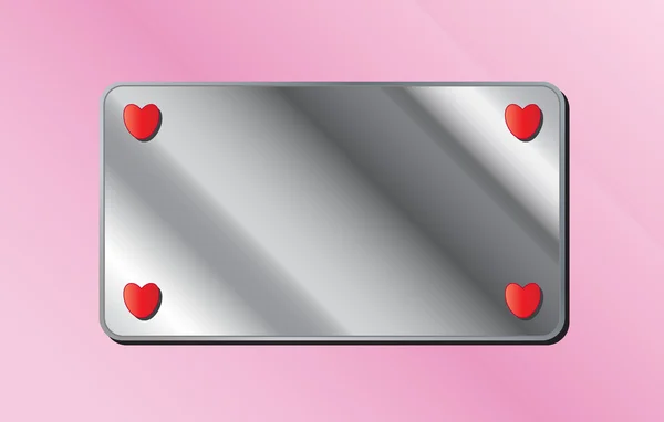Panneau métallique sur fond rose — Image vectorielle