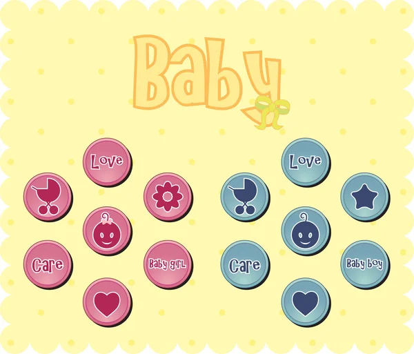 Baby buttons — Stock Vector