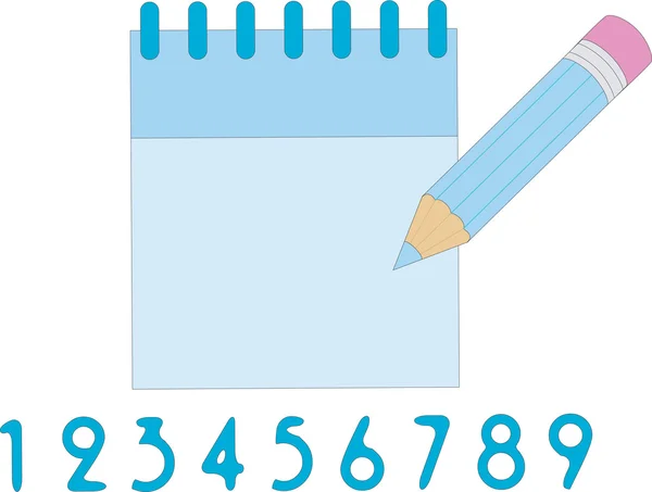 Papel azul com lápis de cor azul — Vetor de Stock