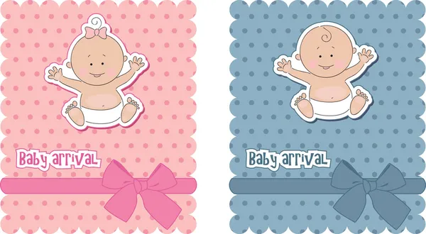 Tarjetas de llegada bebé — Archivo Imágenes Vectoriales