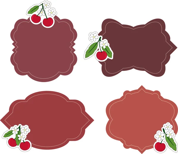 Cherry stickers — Stockvector