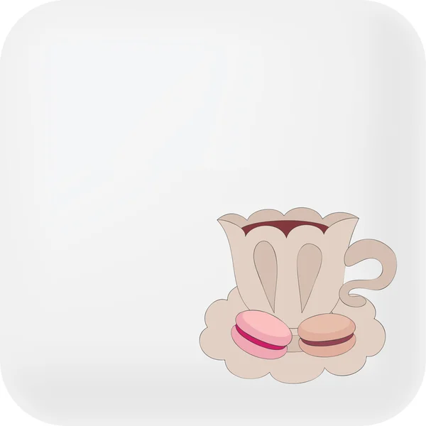 Button with dessert — Stock Vector