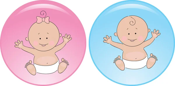 Işareti bebek erkek ve kız — Stok Vektör