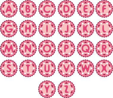 Cute pink alpha clipart