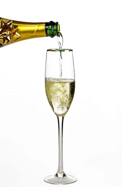 Filling champagne glass — Stock Photo, Image