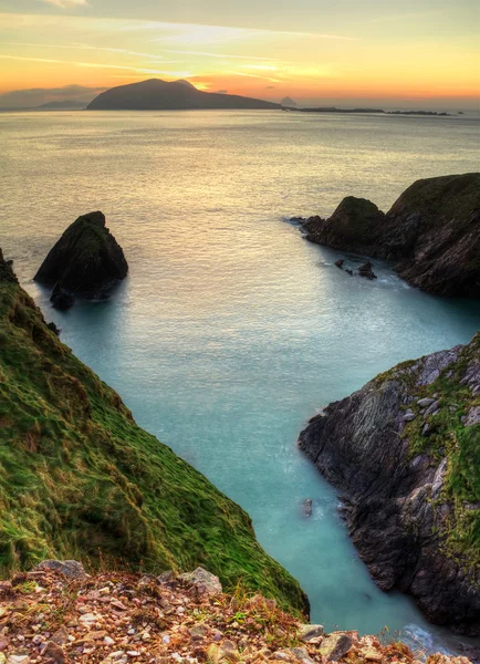 Pôr do sol sobre a península de Dingle — Fotografia de Stock