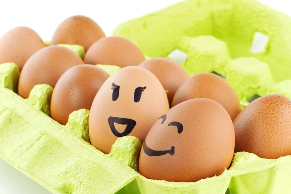 Smiley eggs — Stock Photo, Image