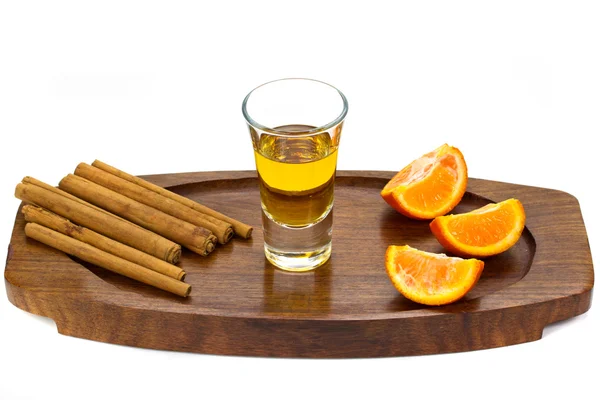 Golden tequila shot — Stock Photo, Image