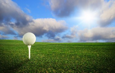 Golf ball on the tee clipart