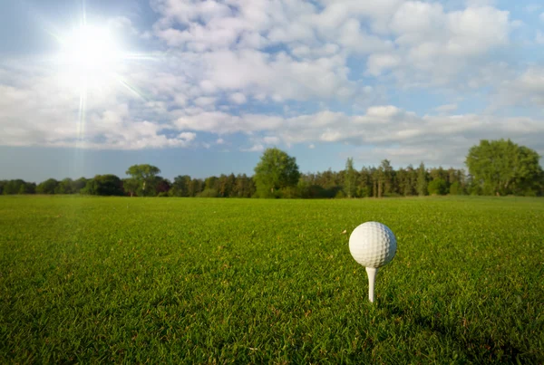 Pelota de golf en el tee —  Fotos de Stock