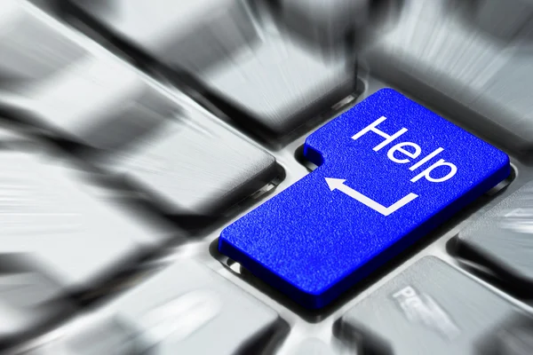 Blue help button — Stock Photo, Image