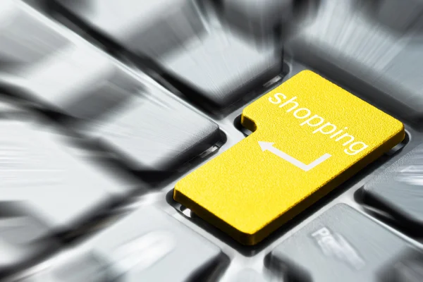 Yellow shopping button — Stock Photo, Image