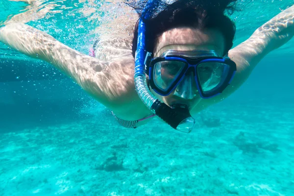 在加勒比海中浮潜 — 图库照片