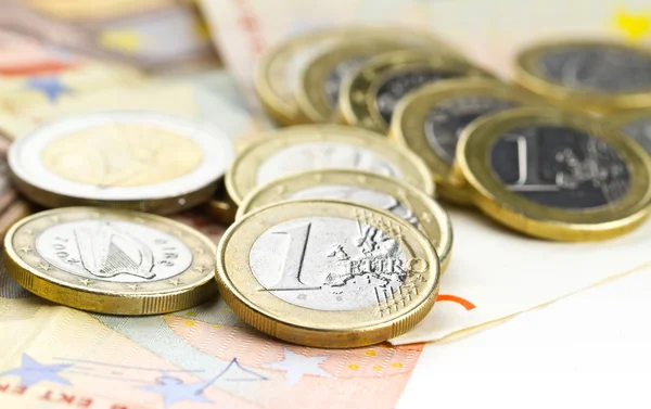 Euro munten samenstelling — Stockfoto