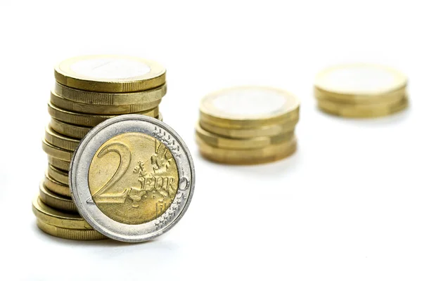 ユーロ硬貨のスタック — ストック写真