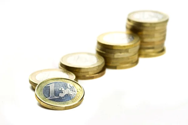 Стек монет евро — стоковое фото