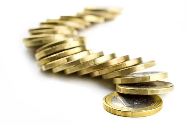 Line of one euro coins — Stock Photo, Image
