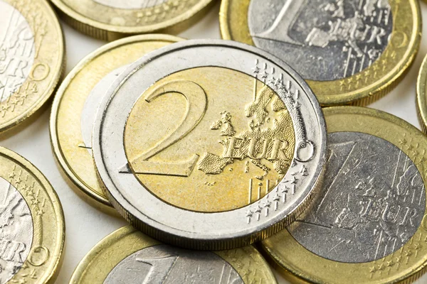 Zusammensetzung der Euro-Münzen — Stockfoto
