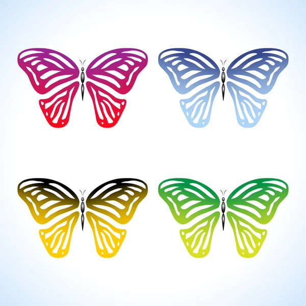Colorful Butterflies — Stock Vector