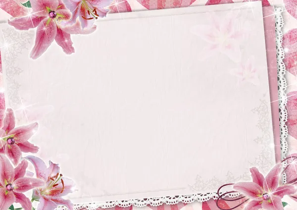Tarjeta de felicitación con flores y lugar para el texto — Foto de Stock
