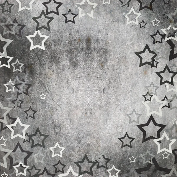 Звезды на винтажной гранж-стене — стоковое фото