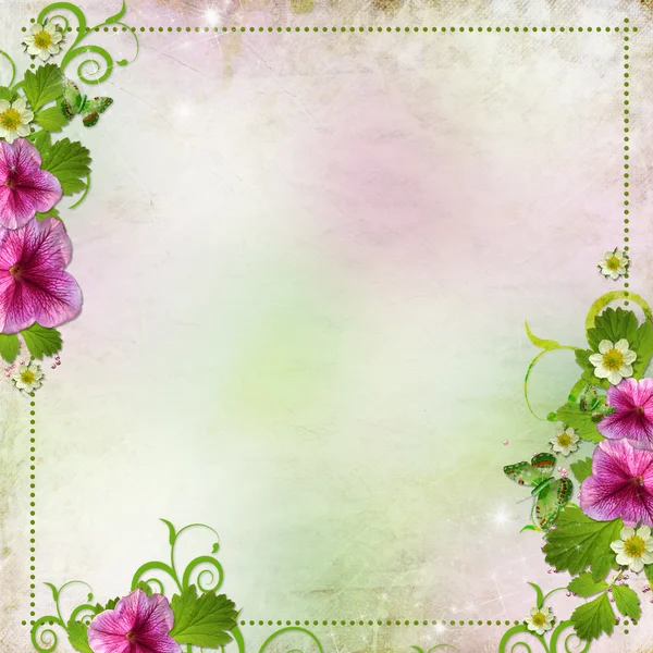 Achtergrond voor heilwens kaart in roze en groen — Stockfoto