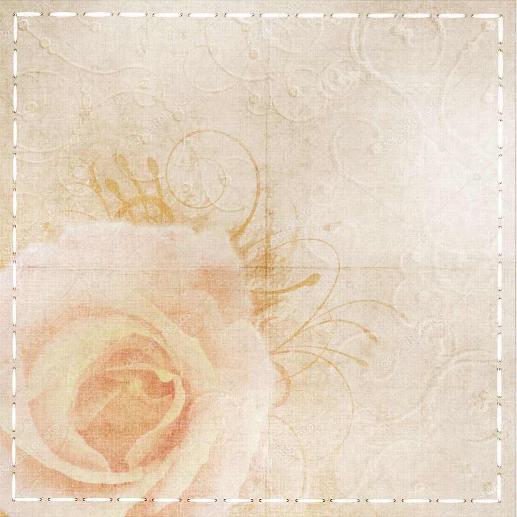 Vintage beige wedding background with rose Stock Photo by ©o_april 5886476