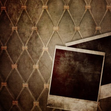 Old instant photo frame on grunge background clipart